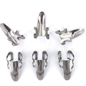 Alice 6pcs Metal Finger Picks for Guitar Banjo Dobro etc, Stainless Steel Open Design