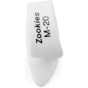 JIM DUNLOP Z9002M20 Zookies™ Thumbpicks, White, Medium 20⁰, 12/Bag