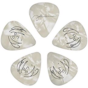 D'Addario Beatles Guitar Picks - John Lennon Signature Guitar Picks - 10-Pack, Medium Gauge, 0.70mm