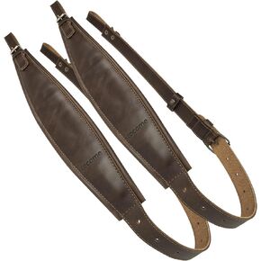 Set of 2 Adjustable Padded Straps for Accordion, Shoulder Support, Musical Instrument Accessory, Full Grain Leather, Handmade, Bourbon Brown