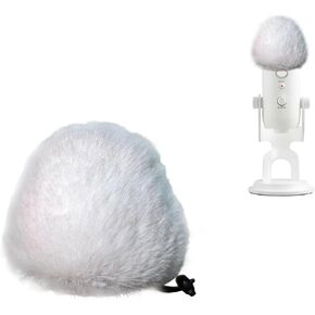 Mic Cover for Blue Yeti Microphone, Pop Filter Windscreen Furry White