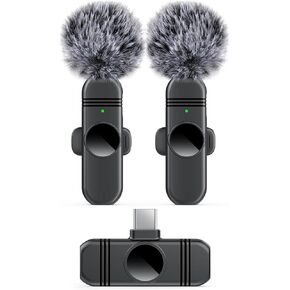 Wireless Lavalier Microphone for iPhone,Clip on Microphone with Noise Reduction for Recording,Interviews,Live Streaming,Podcast,Content Creator,Vlog,TikTok,YouTube