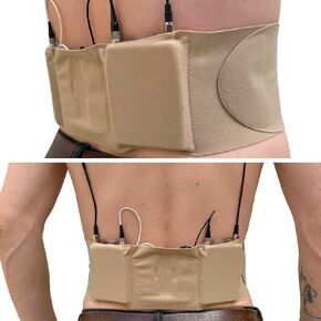 URSA Double Pouch Waist Strap - Ultra Slim, Breathable & Stretchy Microphone Transmitter Straps. Compatible with Most Transmitter/Receivers (Black, Large Waist)