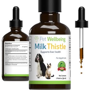 Pet Wellbeing Milk Thistle for Dogs & Cats - Supports Liver Health, Protects Liver - Glycerin-Based Natural Herbal Supplement - 4 oz (118 ml)
