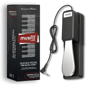 Universal Sustain Pedal for Digital Piano & Electronic Keyboard, Anti-slip Foot Pedal with Polarity Switch