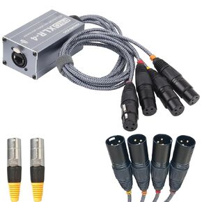 Efficient Organized 4 Channels 3-Pin XLR Snake Box Extender for Stage Lighting and Audio Recording Studio XLR/AES/DMX Channel Over Ethercon Cable with Numbered XLR Cords (RJ45 XLR-4, 2)