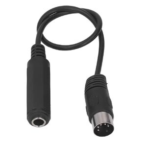 Dilwe 6.35mm Female 1/4" TRS to DIN 5 Pin MIDI Cable Adapter, 1ft MIDI Cable Adapter for Speaker, Amplifier, Mixer to MIDI Keyboard, Synthesizer and Guitar