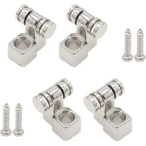 Pack of 4 Electric Guitar Roller String Trees Chrome Guitar String Retainers, Guitar String Guide Retainer with Screws, Compatible with Strat Stratocaster Tele Telecaster Electric Guitars