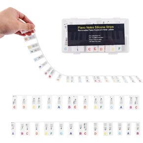 Piano Notes Guide for Beginner, Removable Piano Keyboard Note Labels, for 88 Keys Full Size Silicone Piano Keyboard Stickers Guide(COLOR:88 Keys)