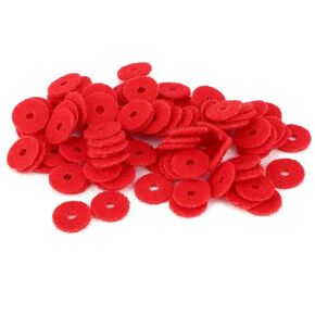 Oumefar 90pcs Piano Ring gaskets, Wool Red Felt Discs Piano Soft Wool Small Tuning Tool Accessories 1mm Thickness, Piano Felt Front Rail Regulating Punchings Keyboard Balance Washers Repair Parts
