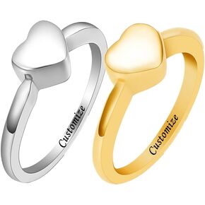 Heart Shape Urn Ring for Ashes for Women Men Finger Ring Memorial Jewelry for Loved Ones Ashes with Filling Kits