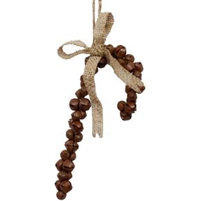Rusted Jingle Bell Candy Cane Ornament