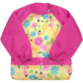 green sprouts Easy-wear Long Sleeve Bib | Waterproof Protection | Flipped Pocket, Soft Material, Easy Clean Smock