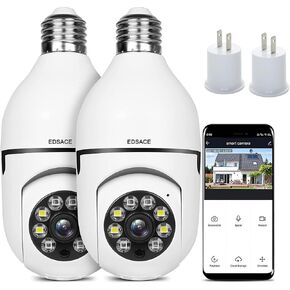 5G Light Bulb Security Camera Wifi Dual Band ,360 degree 1080P Security Camera, Wireless Indoor Camera Full Color,Smart Dome Camera with Auto Tracking, Light Socket Camera Surveillance PTZ Camera in Kuwait