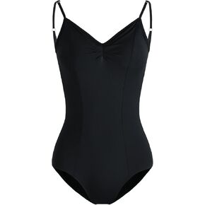 HROYL Women's Classic V-neck Dance Camisole Leotard with Adjustable Straps for Ballet Gymnastics,3S-C11