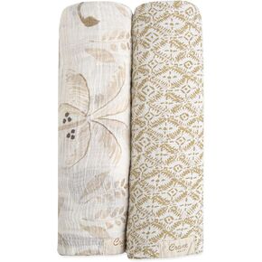Crane Baby Kendi Collection, Single Swaddle Wraps, 2 Piece
