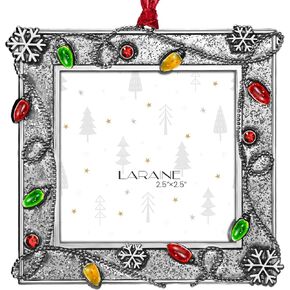 LARAINE Picture Photo Frame 8x10 Metal 2024 Christmas High Definition Glass Display Pictures for Tabletop Home Decorative Holiday Gift (Red,8x10)