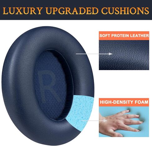 استبدال وسائد الأذن SOULWIT لسماعات Anker Soundcore Space Q45، وسائد الأذن مع جلد بروتين أكثر نعومة، وإسفنج عازل للضوضاء - أسود in Saudi Arabia