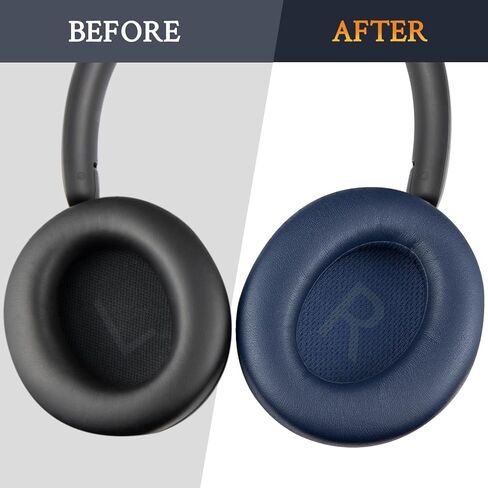 استبدال وسائد الأذن SOULWIT لسماعات Anker Soundcore Space Q45، وسائد الأذن مع جلد بروتين أكثر نعومة، وإسفنج عازل للضوضاء - أسود in Saudi Arabia