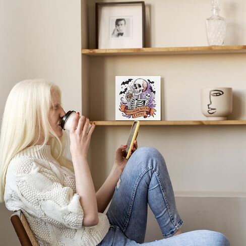 لافتات خشبية للمعلم المخيف - لافتات مكتبية لصندوق خشبي مضحك لشبح الهالوين مقاس 5 × 5، ديكور مكتب الهالوين، ديكور رف الهالوين المضحك، هدايا المعلم in Saudi Arabia