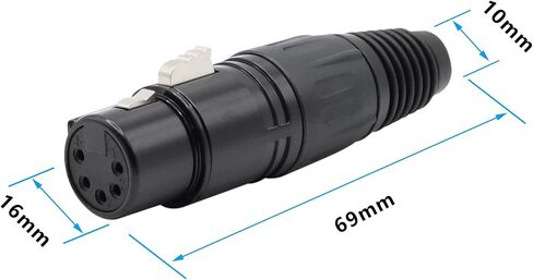 4-Pin XLR Cable Connector XLR 4 Pin Male Plug Connector Mic Cable Plug Connector Audio Adapter for Microphone, Mixers, Black, 2 Pack in Kuwait