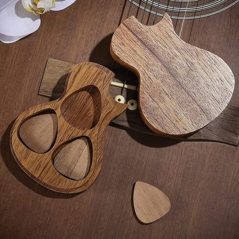 1 Piece Guitar Picks Holder Wooden Guitar Pick Box Guitar Picks Pouch Guitar Picks Case Guitar Picks Bag Guitar Plectrums Bag Guitar Plectrum Case Guitar Plectrum Holder with 3 Pcs Guitar Pick in Saudi Arabia