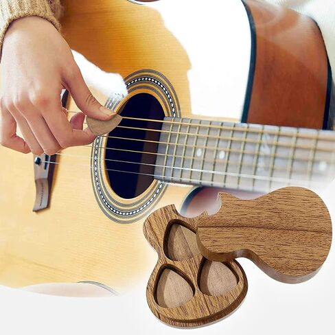 1 Piece Guitar Picks Holder Wooden Guitar Pick Box Guitar Picks Pouch Guitar Picks Case Guitar Picks Bag Guitar Plectrums Bag Guitar Plectrum Case Guitar Plectrum Holder with 3 Pcs Guitar Pick in Saudi Arabia