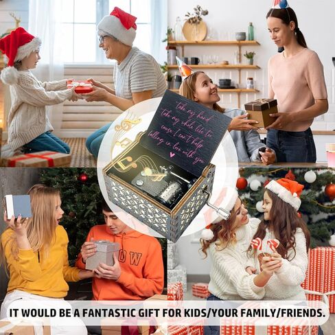 ukebobo Wooden Music Box - Can’t Help Falling in Love Music Box,for The Lover Or Boyfriend,Valentine’s Day Gifts, Birthday Gifts, 1 Set in Kuwait