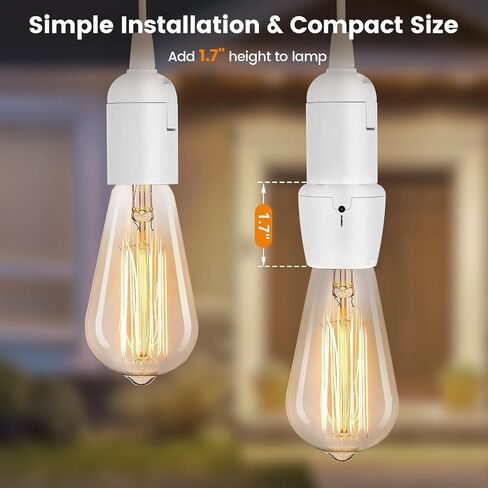 SURAIELEC Light Sensor Socket, Dusk to Dawn Sensor, E26 E27 Light Bulb Socket Adapter, Automatic Photocell Socket for Outdoor Lighting, Porch Light, Post Lamps, Non-Flickering, Black, 4 Pack in Saudi Arabia
