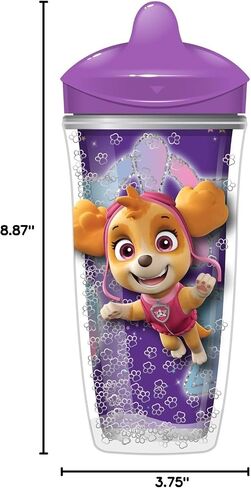 Playtex Baby Sipsters Stage 3 PAW Patrol Sippy Cups, Spill-Proof, Leak-Proof, Insulated, Glitter - Blue, 9 Oz, 1 Count in Saudi Arabia