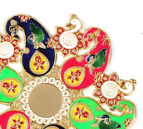 CHERKRAFT ديوالي الاكريليك رانجولي الإستنسل اليدوية رانجولي ملصق ديكور المنزل الطابق الحجارة الزخرفية (تصميم 7) in Kuwait