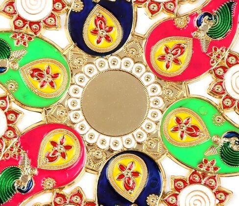 CHERKRAFT ديوالي الاكريليك رانجولي الإستنسل اليدوية رانجولي ملصق ديكور المنزل الطابق الحجارة الزخرفية (تصميم 7) in Kuwait