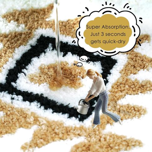 Boho Bathroom Rug 20'' X 32'' Non-Slip Washable Western Bath Mat Absorbent Soft Small Bath Mat Black Aztec Rug for Bathroom Farmhouse Rug for Bedroom Entryway Kitchen in Saudi Arabia