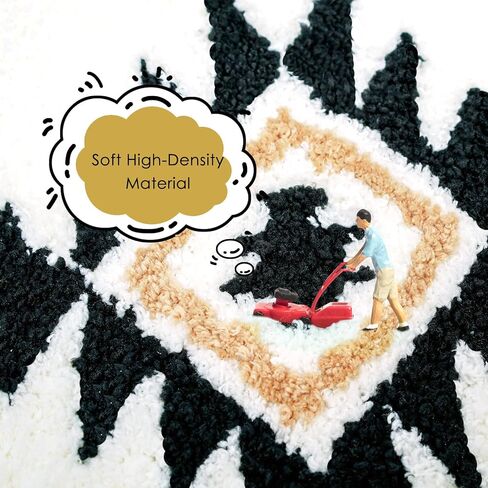 Boho Bathroom Rug 20'' X 32'' Non-Slip Washable Western Bath Mat Absorbent Soft Small Bath Mat Black Aztec Rug for Bathroom Farmhouse Rug for Bedroom Entryway Kitchen in Saudi Arabia