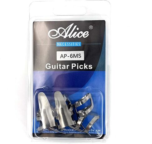 Alice 6pcs Metal Finger Picks for Guitar Banjo Dobro etc, Stainless Steel Open Design in Kuwait