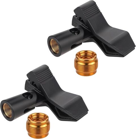 2 Pcs Universal Microphone Clip Holder Mic Clips for Stands, Microphone Clip Mic Holder Mic Clip with 5/8" Male 3/8" Female Mic Stand Adapter Mic Holder for Stand Microphone Clip for Mic Stand in Saudi Arabia