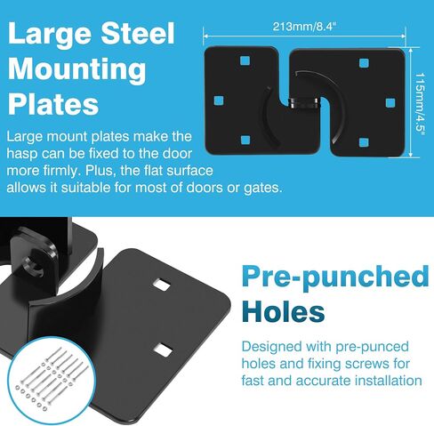 IRONWALLS 2 Packs Hidden Shackle Padlock Hasp Silver, Heavy Duty Puck Lock Holder Mounting Bracket for Round Puck Lock Diameter within 2-7/8"/73mm, Steel Puck Lock Hasps for Trucks, Trailer Door Locks in Kuwait