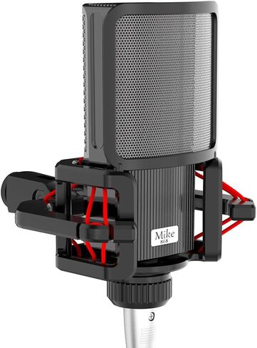 Microphone shock mount with Filter Screen for Lewitt RAY LCT-240 Pro LCT 440 Pure LCT 441 FLEX Compatible with protruding stems (d≤23 mm) like the AKG C series,ect (Red) in Saudi Arabia