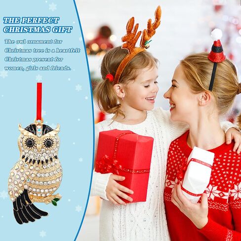 FLYAB Metal Owl Christmas Ornaments 2024 Owl Ornaments for Christmas Tree Owl Decor Christmas Ornaments Gifts for Women Girls Mom Sisters Owl Lovers in Saudi Arabia