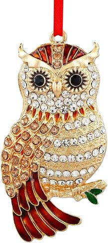 FLYAB Metal Owl Christmas Ornaments 2024 Owl Ornaments for Christmas Tree Owl Decor Christmas Ornaments Gifts for Women Girls Mom Sisters Owl Lovers in Saudi Arabia