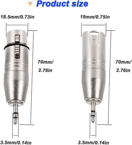XLR to 3.5mm Male Adapter, High-Strength Zinc Alloy Shell, Balanced Transmission, Anti-Electromagnetic Interference, Latch Type Design, Compatible with TV, Speaker, Laptop in Kuwait