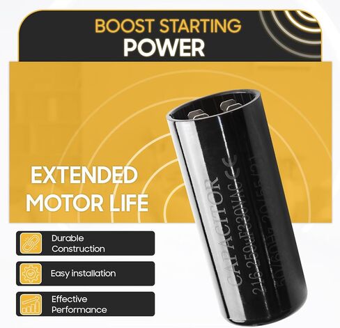 Seentech 400-480 فائق التوهج/MFD 165 VAC ±20% مكثف بدء تشغيل المحرك الدائري 50/60 هرتز تيار متردد كهربائي عالمي مناسب لتشغيل محرك التيار المتردد أو تشغيل المروحة ومكيف الهواء البارد أو المضخة الحرارية in Saudi Arabia