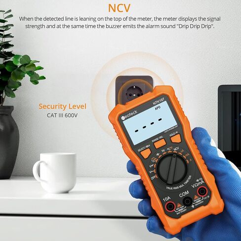 Neoteck 2000 Counts Digital Multimeter Voltmeter Tester with NCV, LCD for AC/DC Voltage&Current, Resistance, Capacitance, Live Wire, Frequency, Temperature, Duty Cycle, Continuity, Diode Measuring-Red in Saudi Arabia