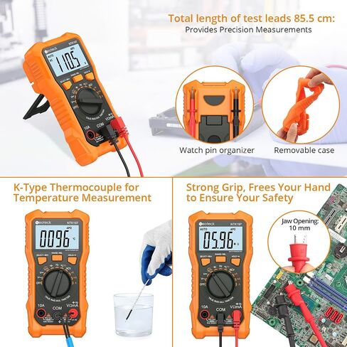 Neoteck 2000 Counts Digital Multimeter Voltmeter Tester with NCV, LCD for AC/DC Voltage&Current, Resistance, Capacitance, Live Wire, Frequency, Temperature, Duty Cycle, Continuity, Diode Measuring-Red in Saudi Arabia