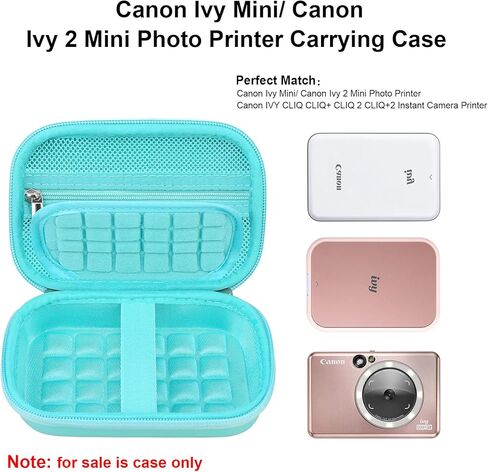 حقيبة حمل Elonbo لكاميرا Canon IVY 2 Mini/Canon IVY Mini/Canon IVY CLIQ CLIQ+ CLIQ 2 CLIQ+2 طابعة صور محمولة بتقنية البلوتوث، حقيبة شبكية تناسب كابل ورق الصور، ذهبي وردي in Kuwait