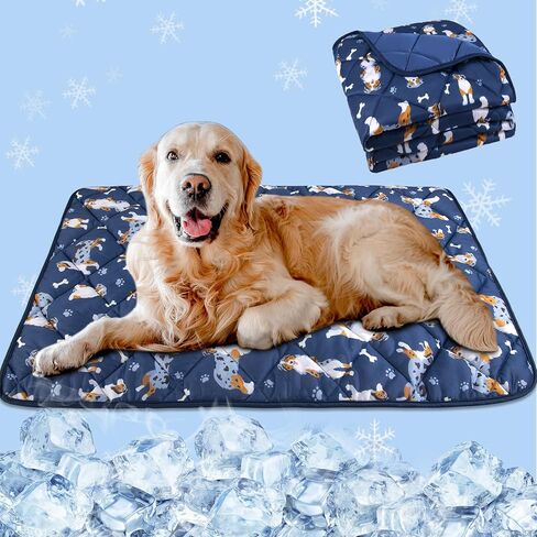 Dog Cooling Mat - Self Cooling Pad Breathable for Dogs Cats Washable Pet Cooling Mat for Indoor Outdoor Pets with Non-Slip&Foldable 22“X28" in Saudi Arabia