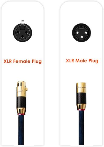زوج سلك HiFi Audio XLR، 3.3FT/1M، 3 Pin XLR ذكر - أنثى كابل إشارة كابل ميكروفون، كابل توصيل متوازن عالي النهاية أسلاك ميكروفون in Kuwait