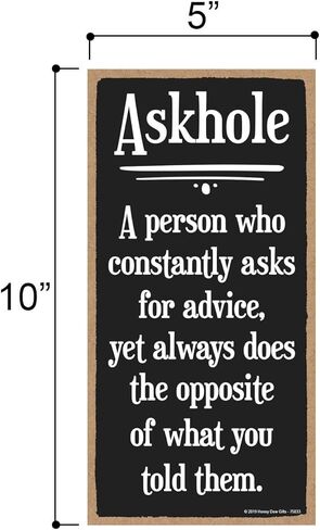 هدايا ندى العسل، أنا لست دائمًا أحمق، ديكور معلق على الحائط مضحك غير مناسب، لافتة ديكور منزلية خشبية، 5 بوصة × 10 بوصة، 75989 in Kuwait