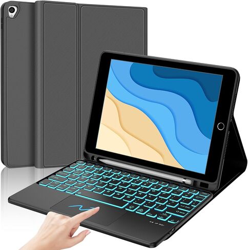 حافظة iPad 9th Gen 2021 مع لوحة مفاتيح 10.2 بوصة، iPad 8th Gen 2020/iPad 7th Gen 2019/iPad Air 3/iPad Pro 10.5 حافظة لوحة مفاتيح، لوحة مفاتيح بلوتوث لاسلكية قابلة للفصل مع حامل قلم لجهاز iPad 2021 9th in Saudi Arabia