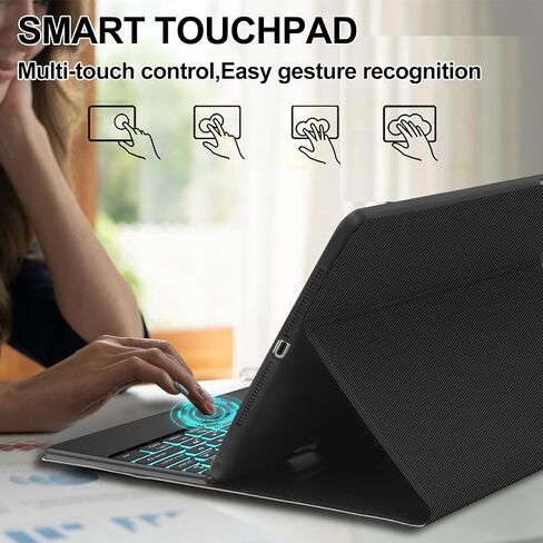 حافظة iPad 9th Gen 2021 مع لوحة مفاتيح 10.2 بوصة، iPad 8th Gen 2020/iPad 7th Gen 2019/iPad Air 3/iPad Pro 10.5 حافظة لوحة مفاتيح، لوحة مفاتيح بلوتوث لاسلكية قابلة للفصل مع حامل قلم لجهاز iPad 2021 9th in Saudi Arabia